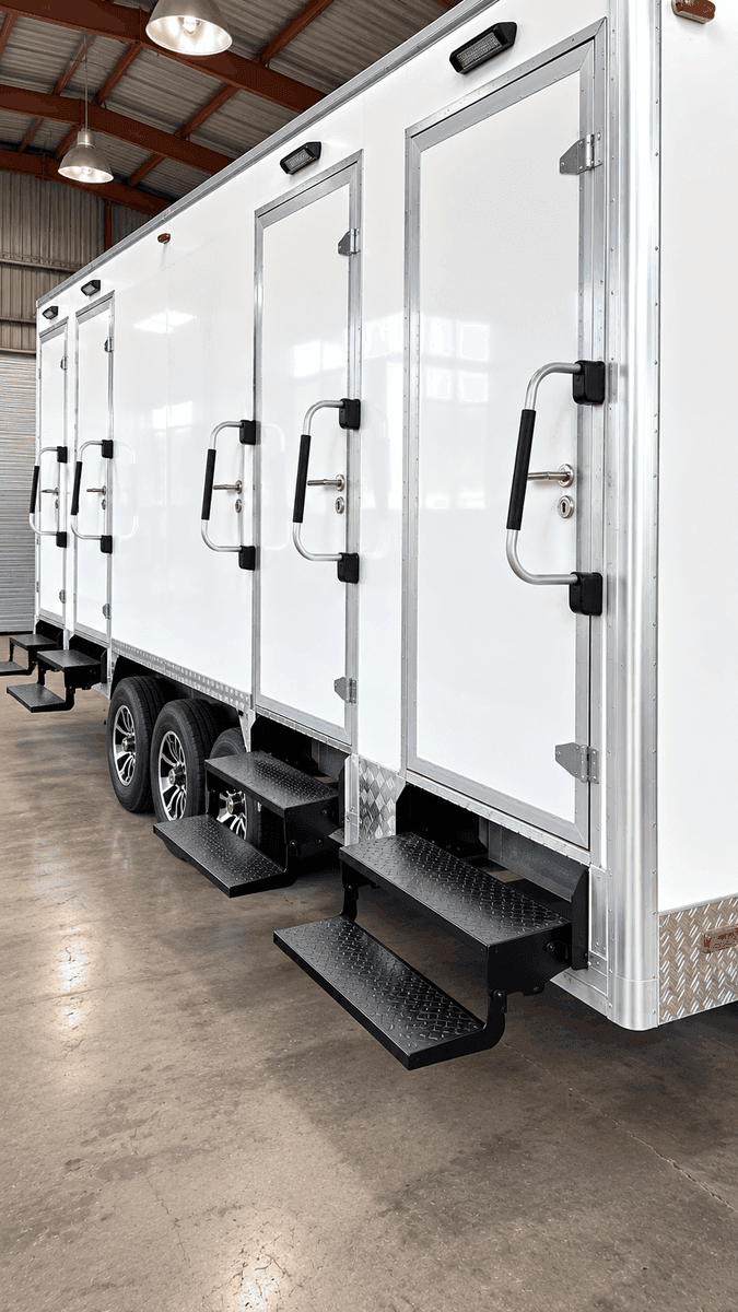 22 ft Luxury Shower-Restroom Combination Trailer (6 Stalls) from the supplied equipment photo folder
